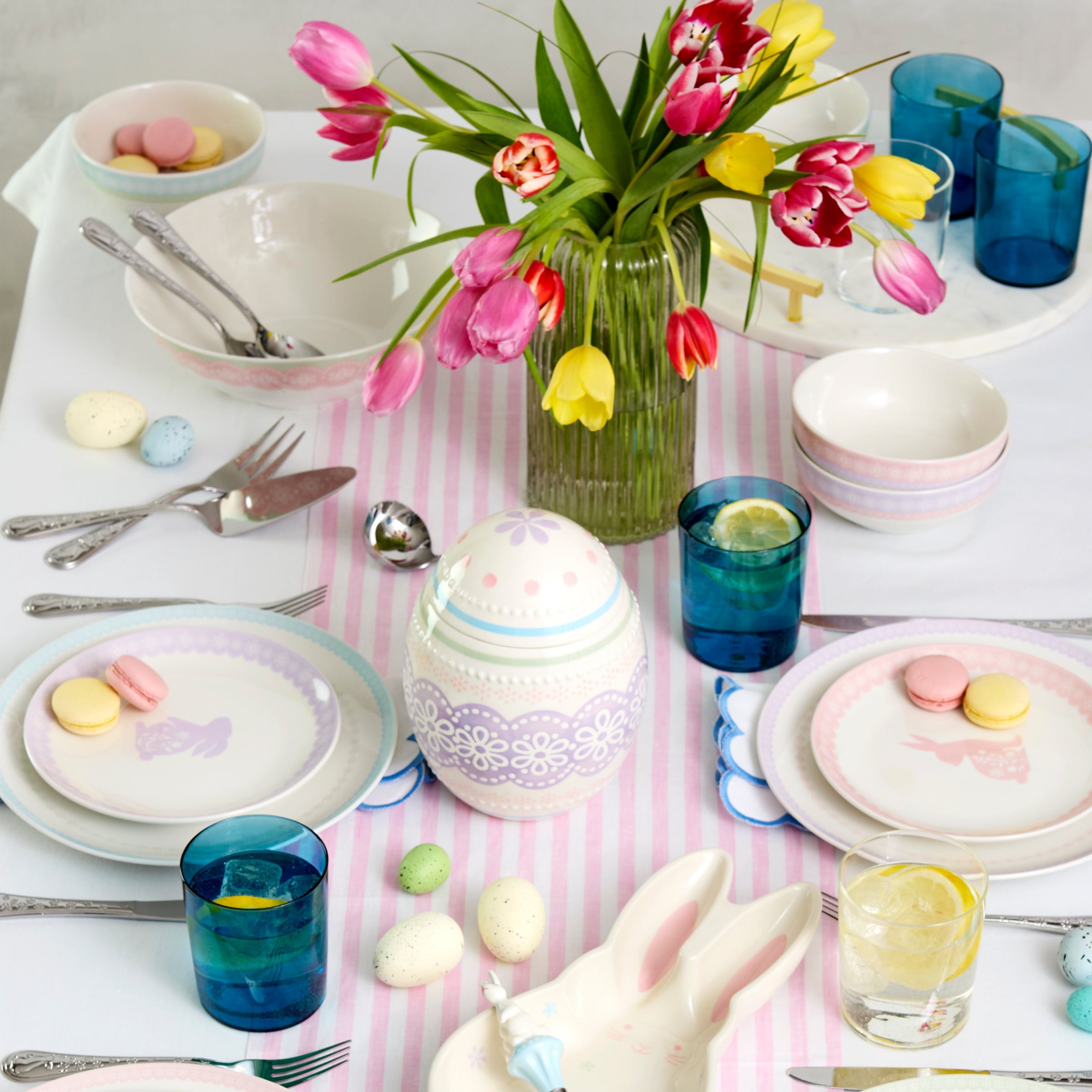 Stackable Blue Tall Glasses - Set Of 6 - Image 3