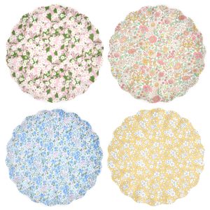 Meri Meri x Liberty Mixed Large Melamine Plates. Set of 4