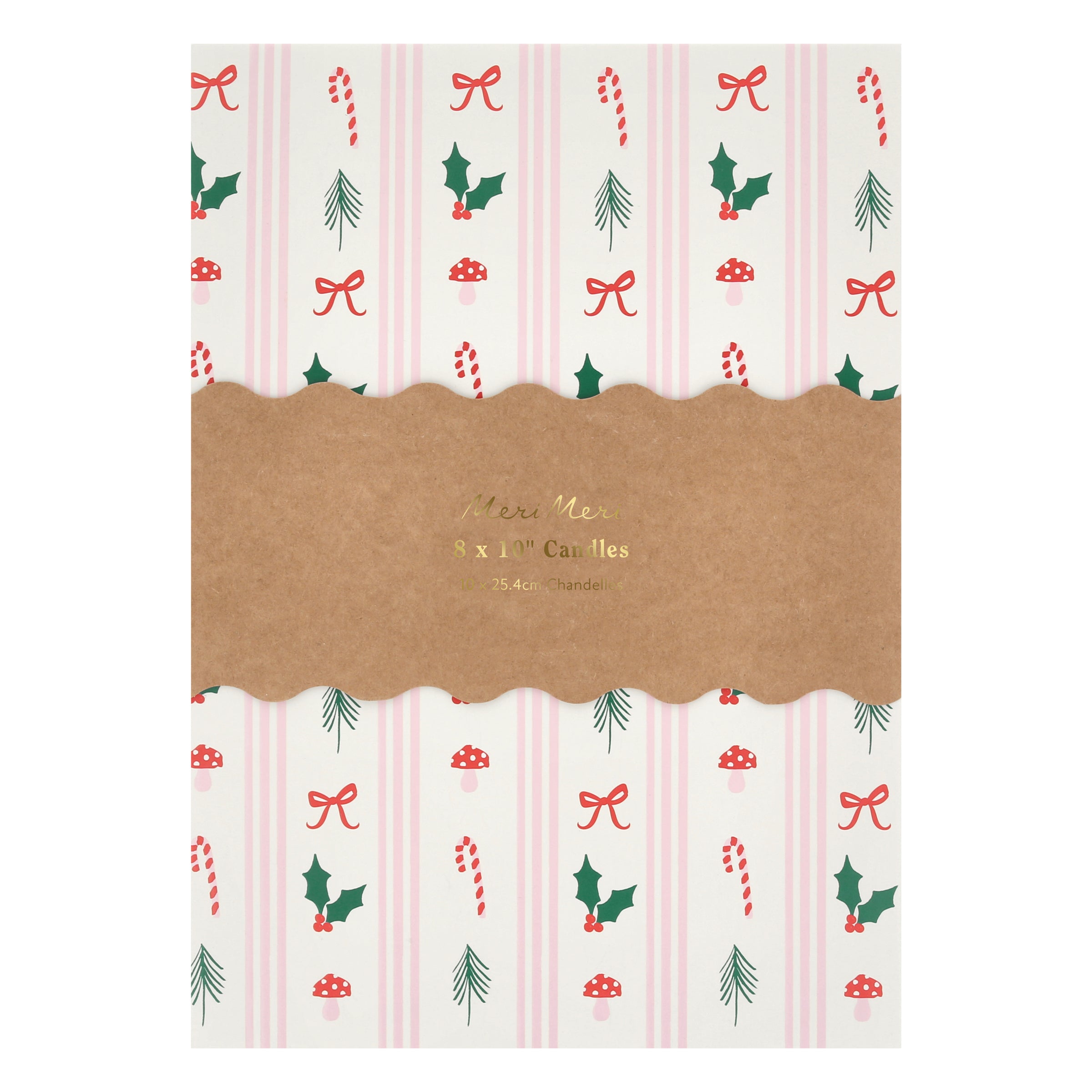 Festive Patterned Table Candles. Set of 8 - Image 2