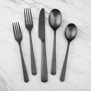 Cecil Black Satin 20 Piece Flatware Set