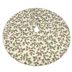 Golden Holly Holiday Tree Skirt