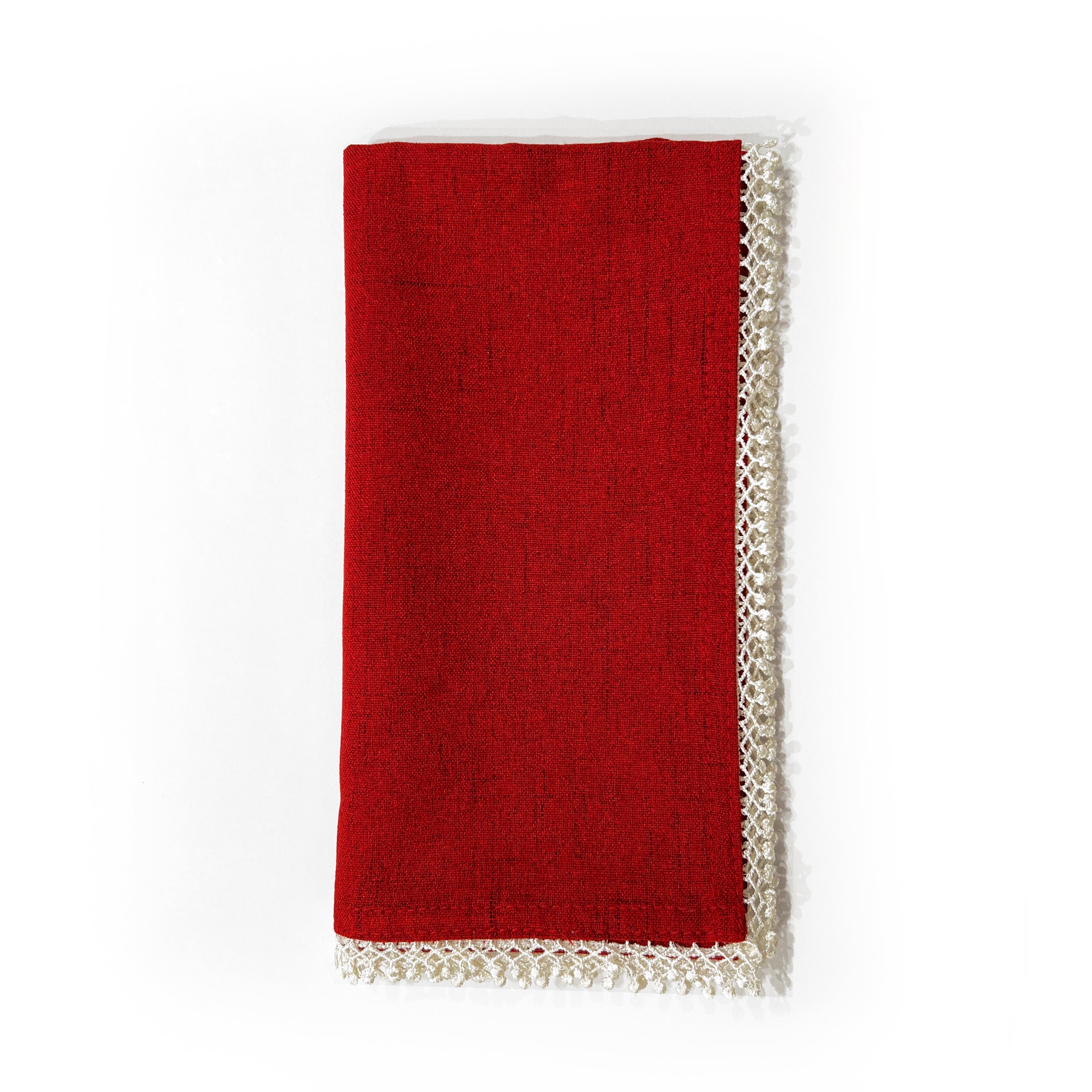 French Perle Red Dinner Napkins - Set Of 4 - Image 2