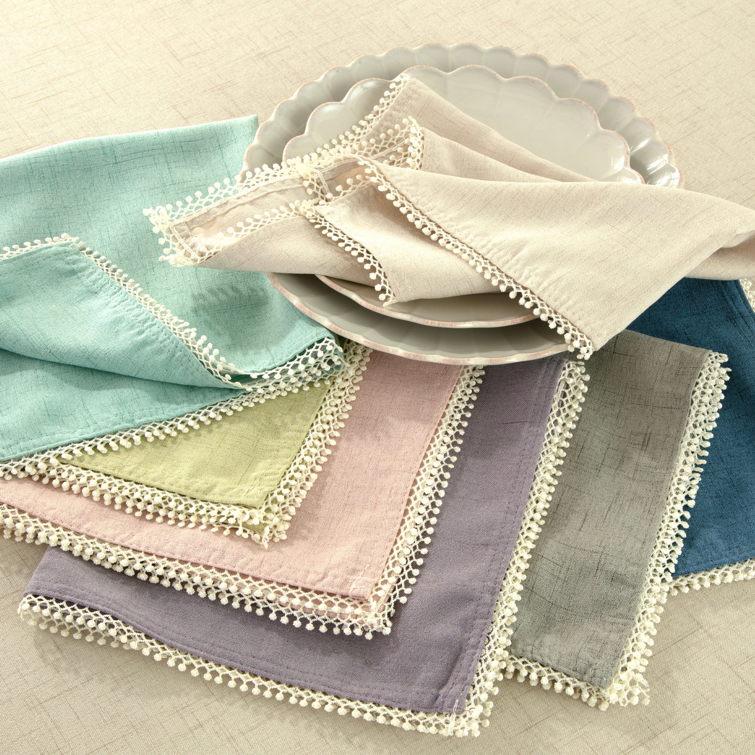 French Perle Violet Dinner Napkins - Set Of 2 - Image 3