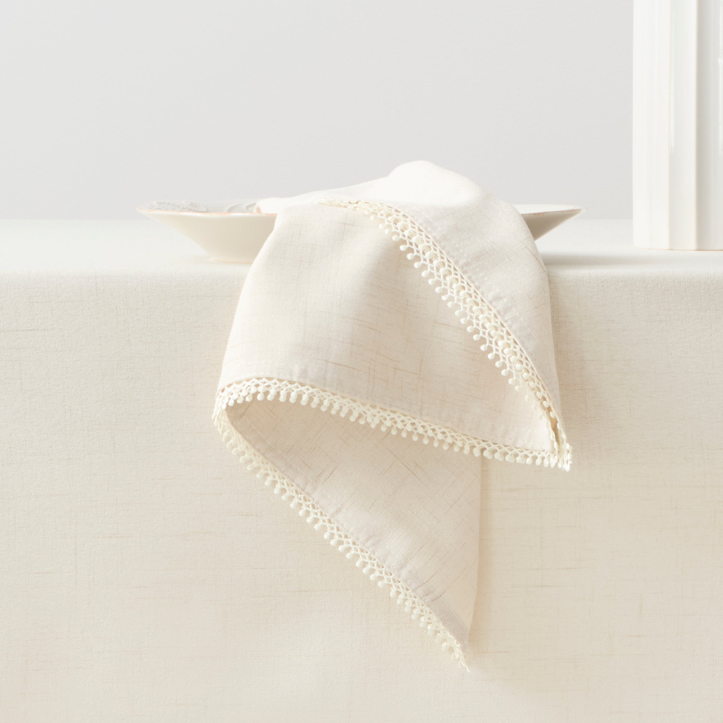French Perle Natural 19X19 Napkins - Set Of 4