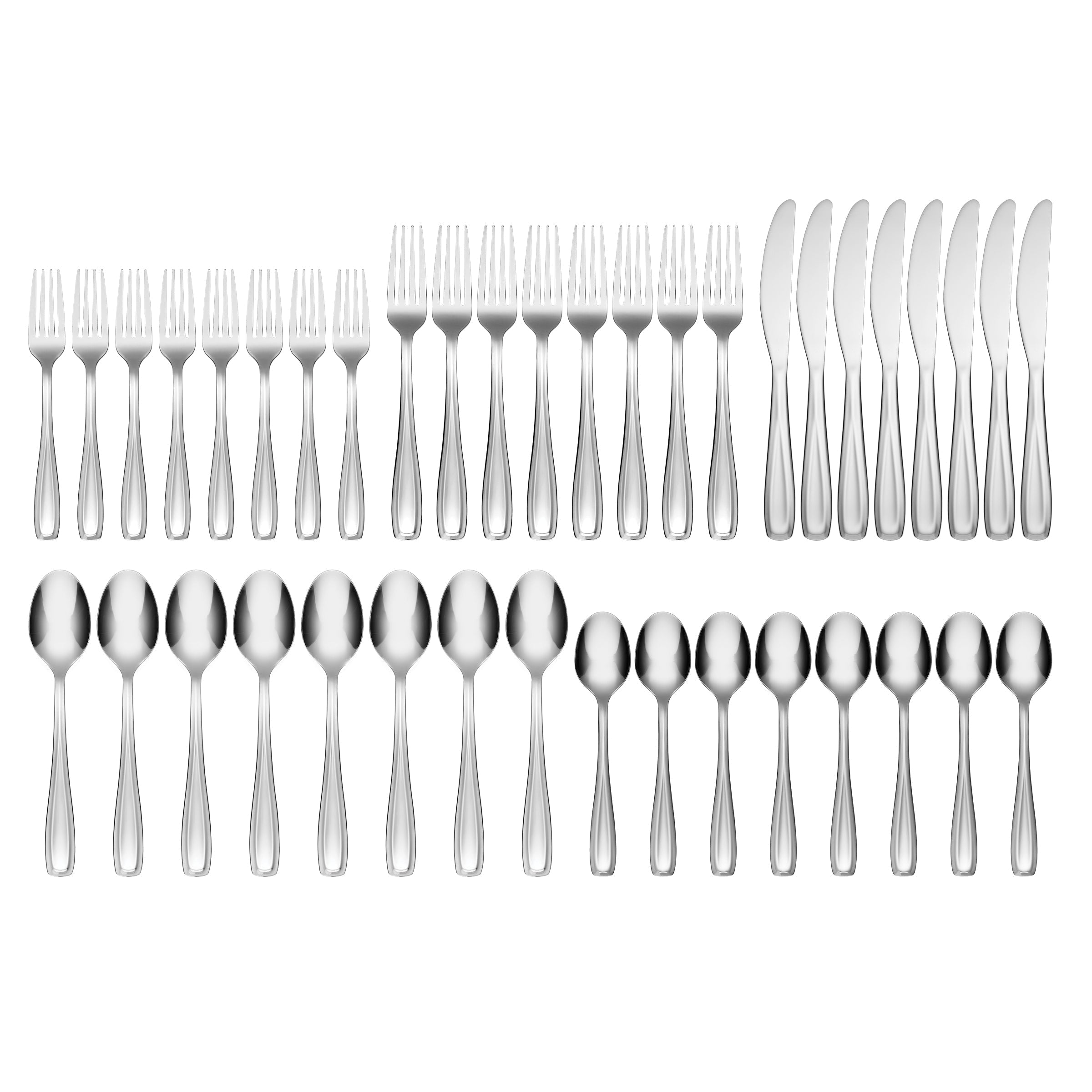 Waylen Mirror 40 Piece Flatware Set with Rustic Caddy - Image 2