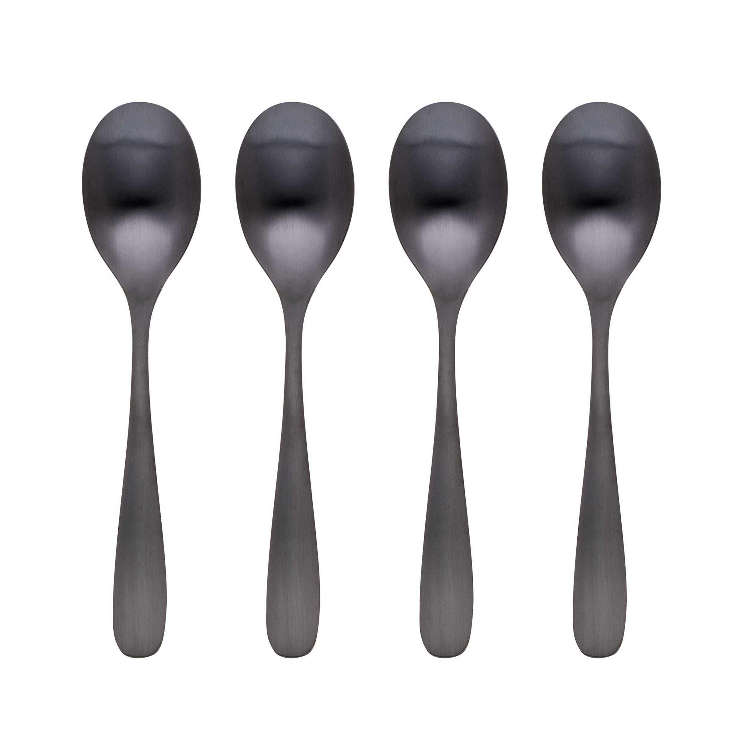 Eliana Black Satin Teaspoon - Set of 4