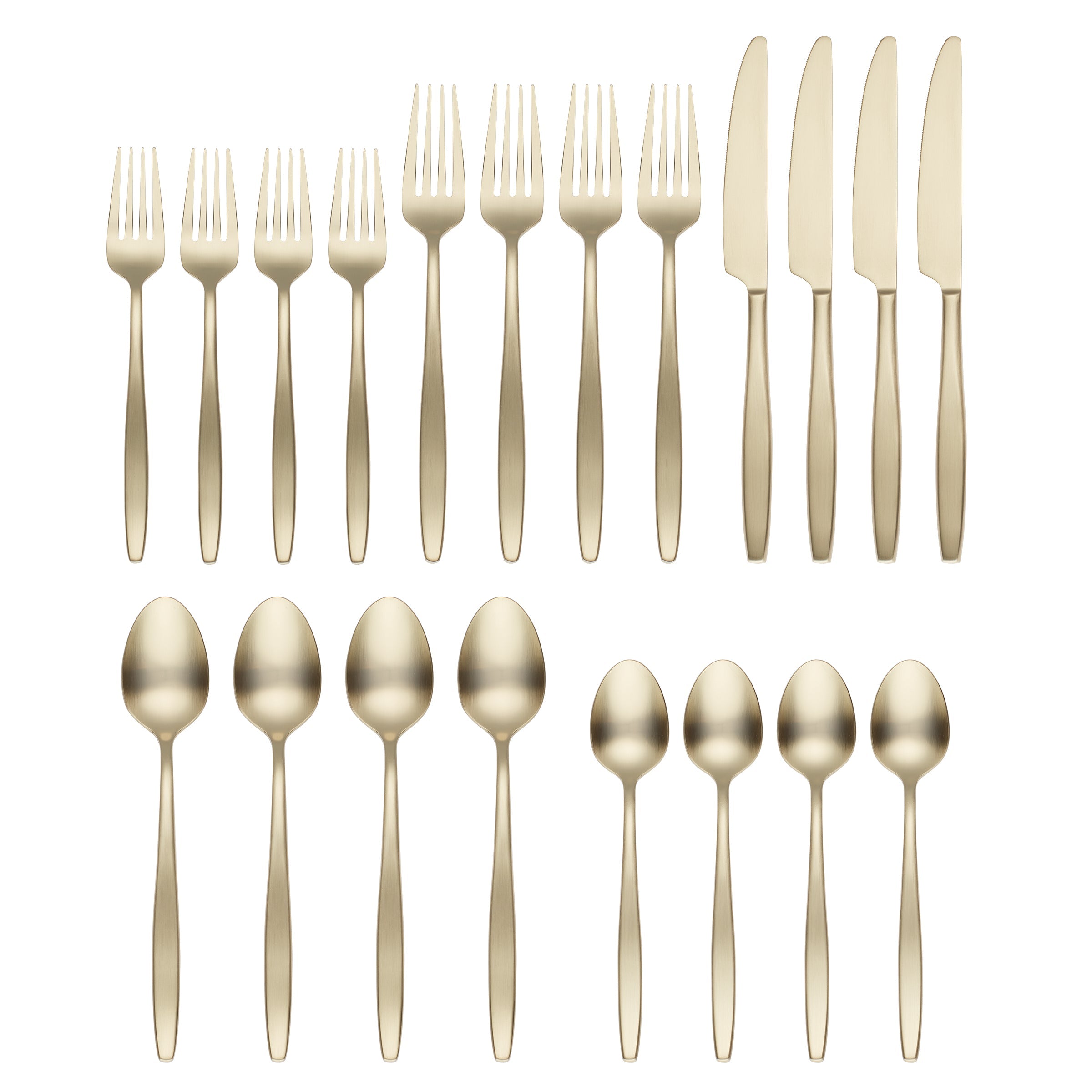Nylah Champagne Satin 20 Piece Flatware Set - Image 2