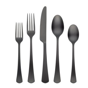Morgan Black Satin 20 Piece Flatware Set