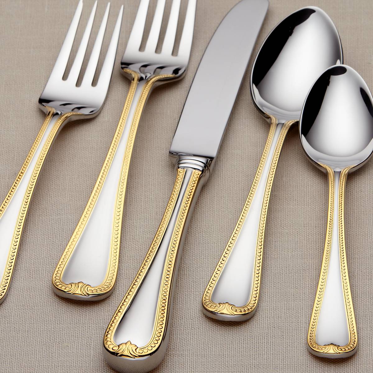 Vintage Jewel Gold 5 Piece Place Setting - Image 4