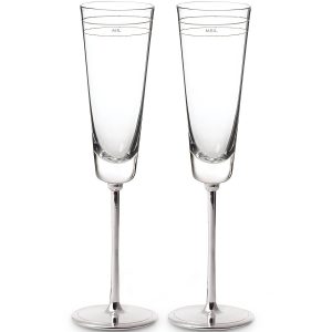 Darling Point Mr. and Mrs. 2 pc Champagne Flute