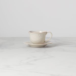 French Perle White Cup and Saucer