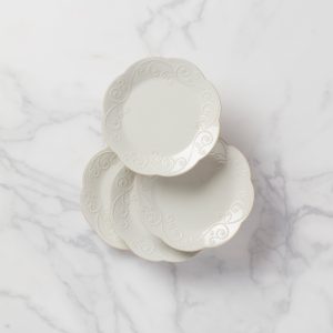 French Perle White 4-Piece Dessert Set