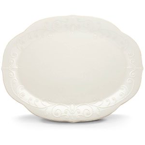 French Perle White Oval Serving Platter