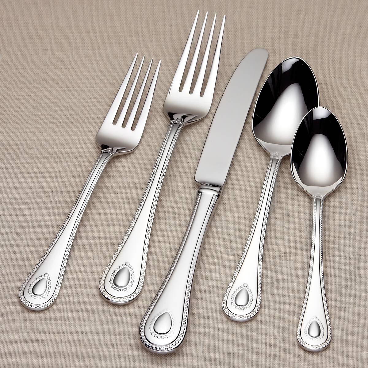 French Perle 65 Piece Flatware Set - Image 7