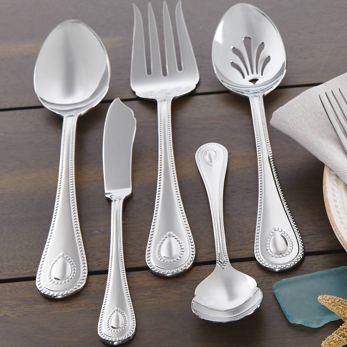 French Perle 65 Piece Flatware Set - Image 8