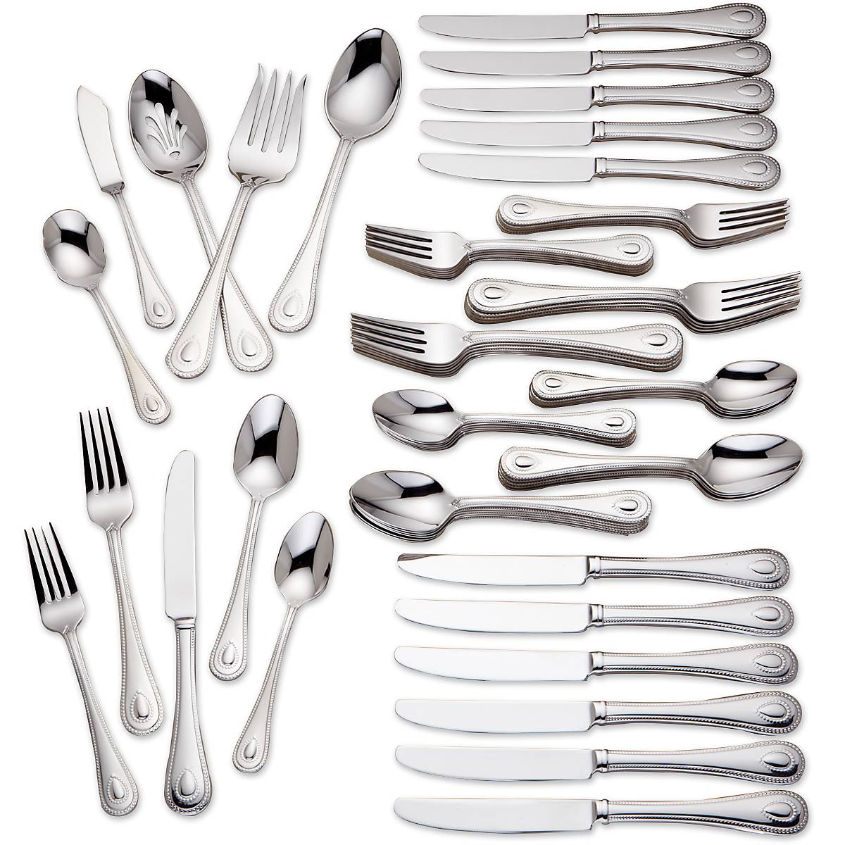 French Perle 65 Piece Flatware Set - Image 2