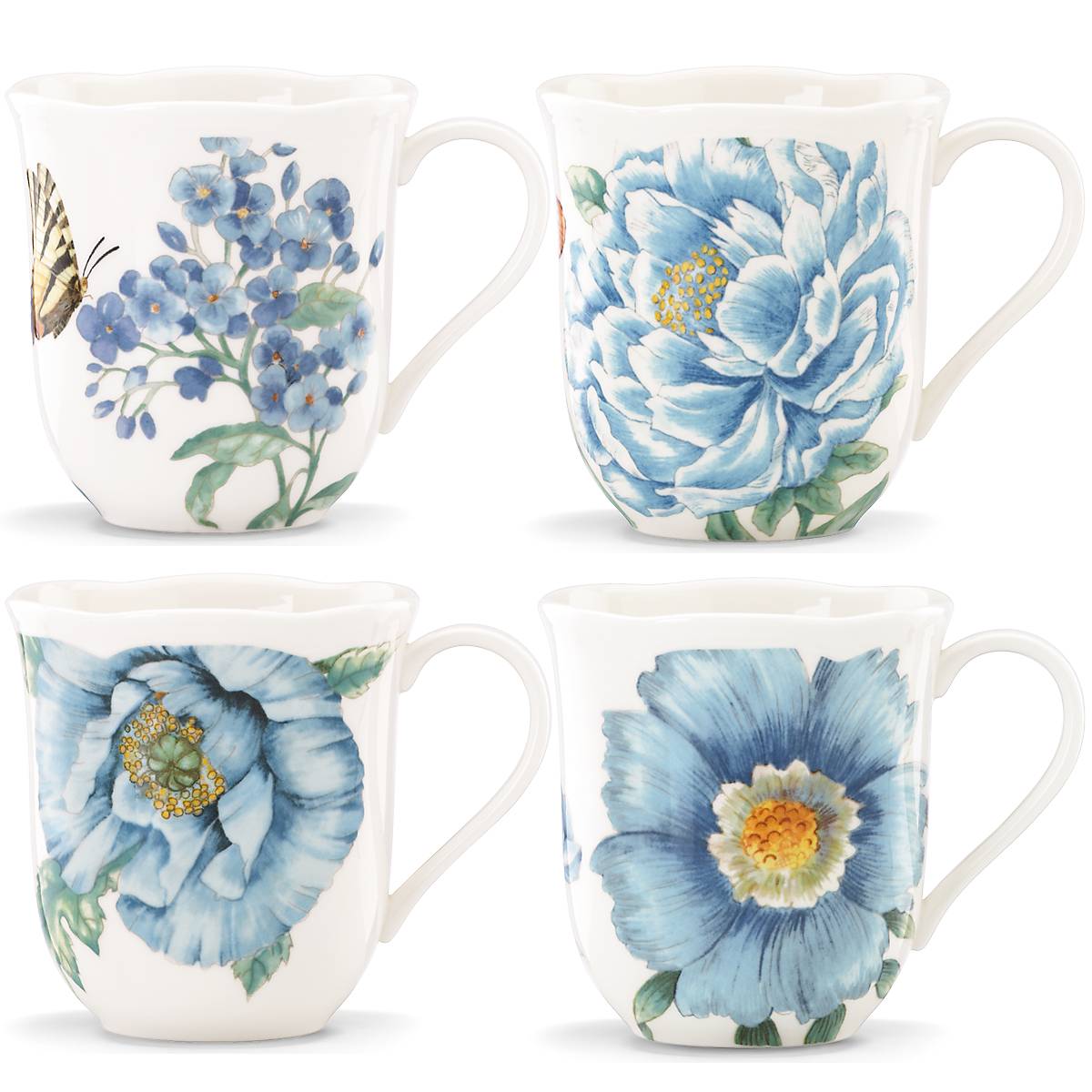 Butterfly Meadow Blue Mugs - Set of 4 - Image 2