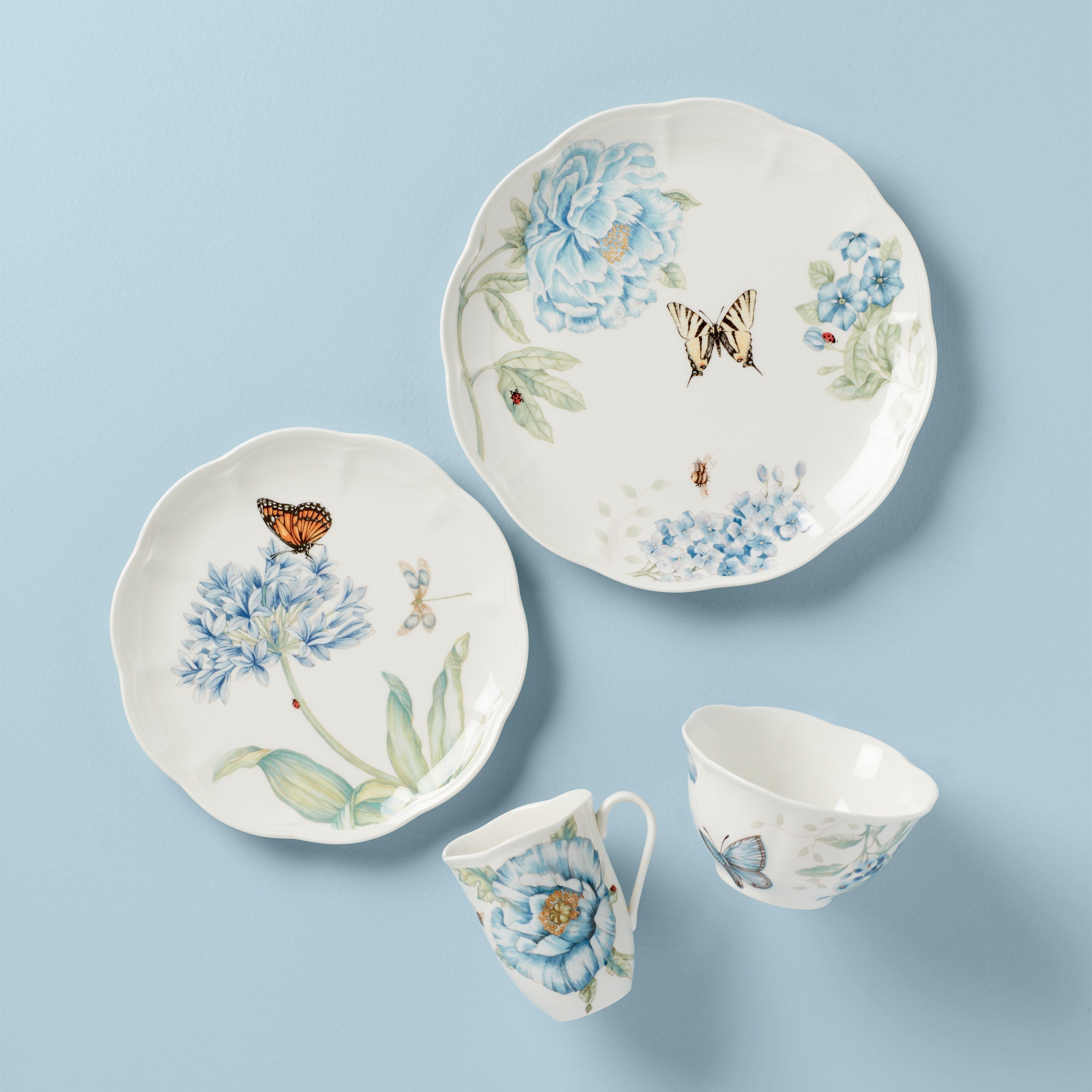 Butterfly Meadow Blue 18-Piece Dinnerware Set - Image 2