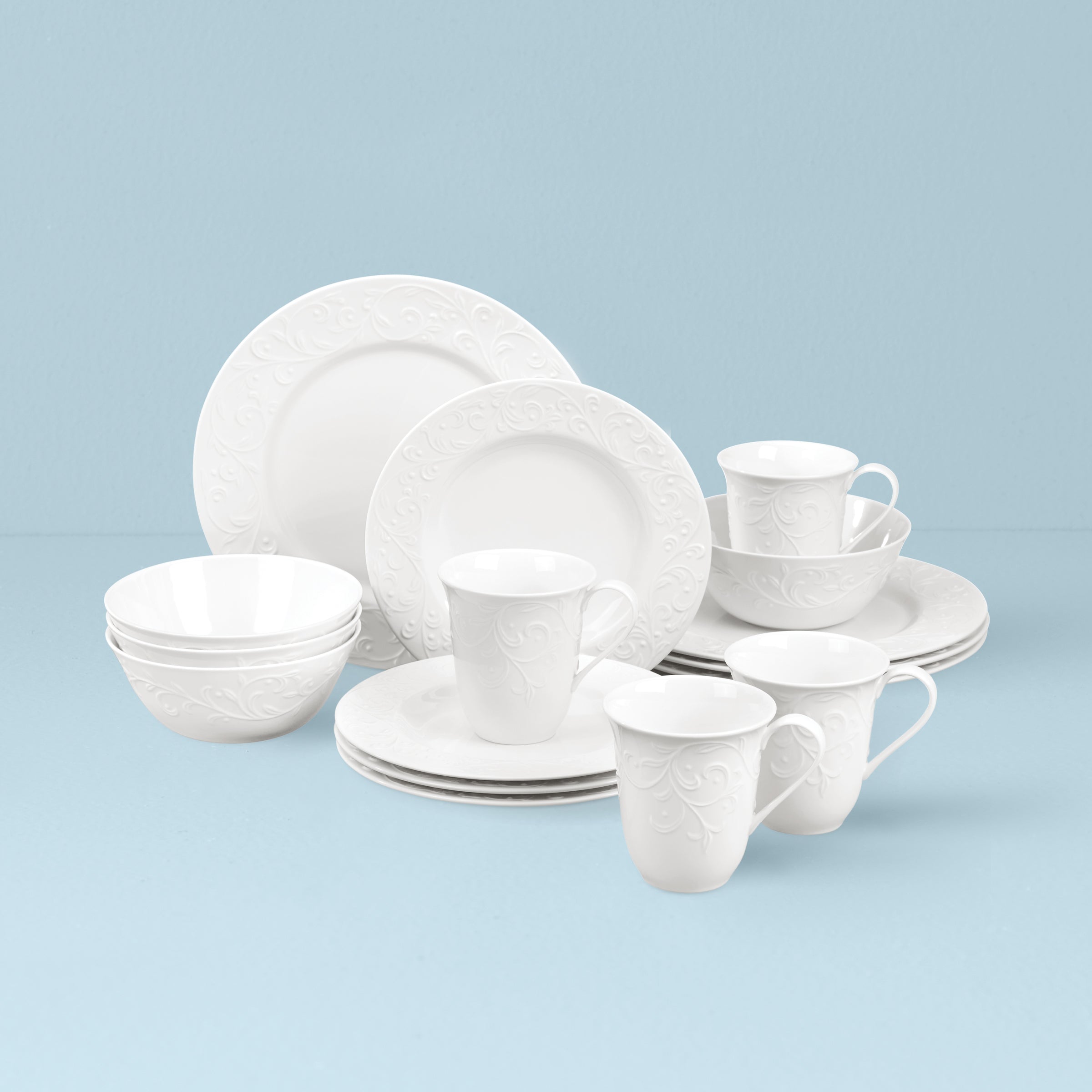 Opal Innocence Carved 16-Piece Dinnerware Set
