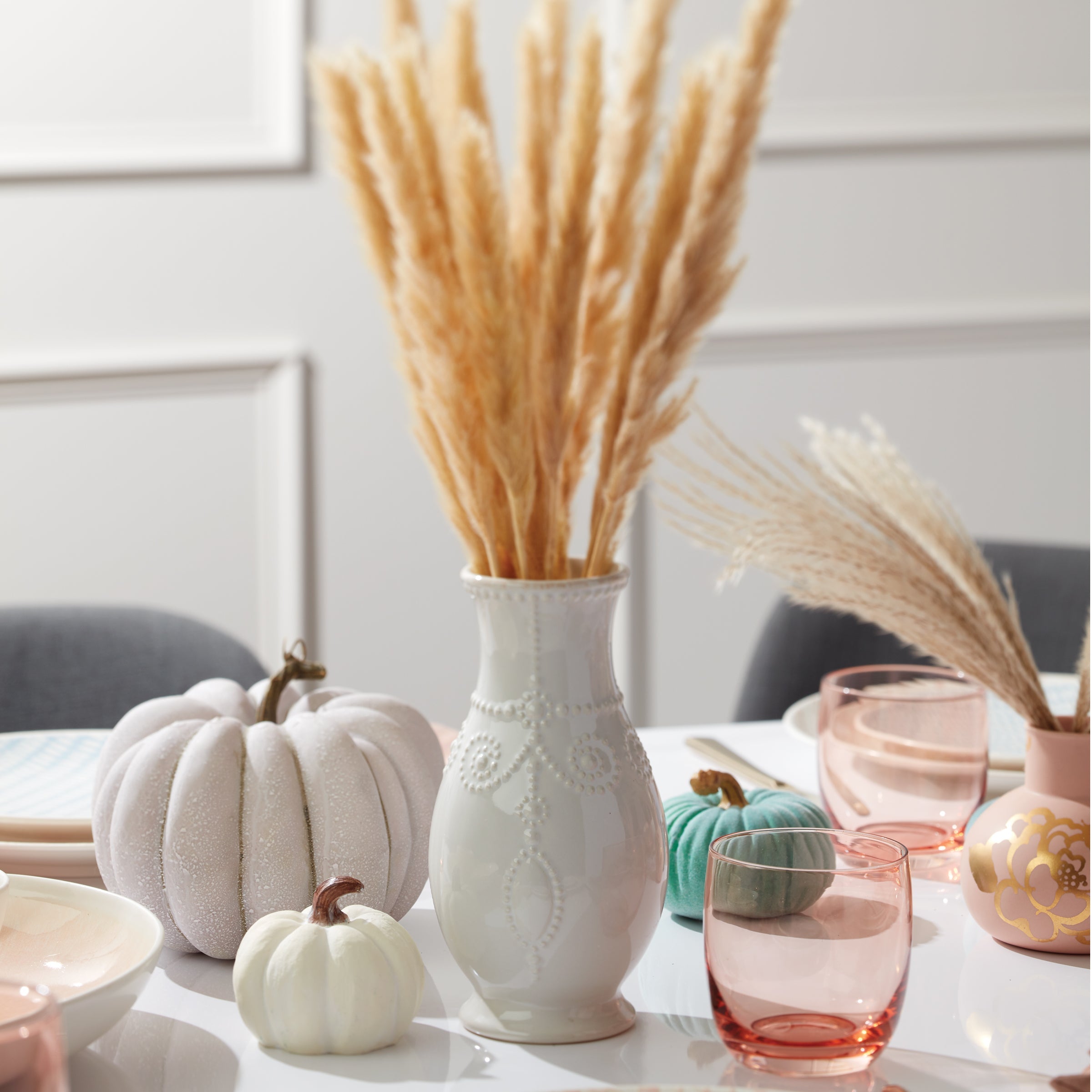 French Perle White Fluted Vase - Image 2