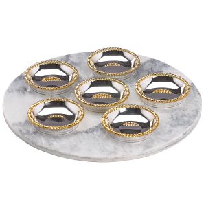 Roseland Seder Plates With Marble Slate