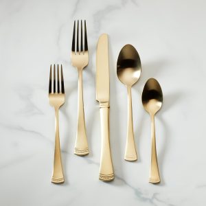 Portola Gold Satin 20 Piece Flatware Set
