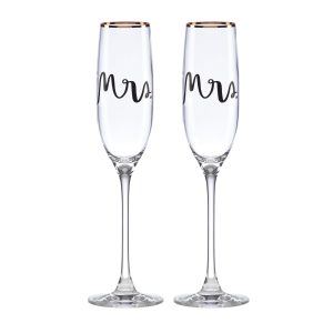 Wedding Party Mrs. & Mrs. Champagne Flute - Set Of 2