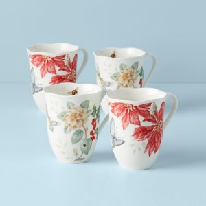 Butterfly Meadow Holiday Mugs - Set of 4