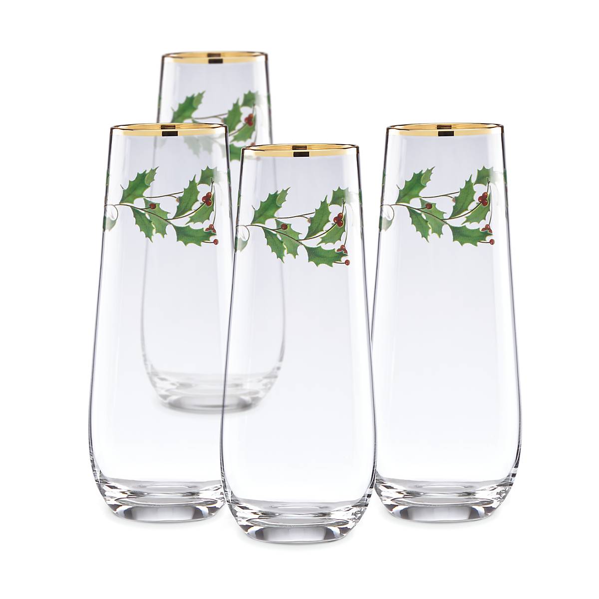 Holiday Stemless Flute Glasses - Set Of 4 - Image 2