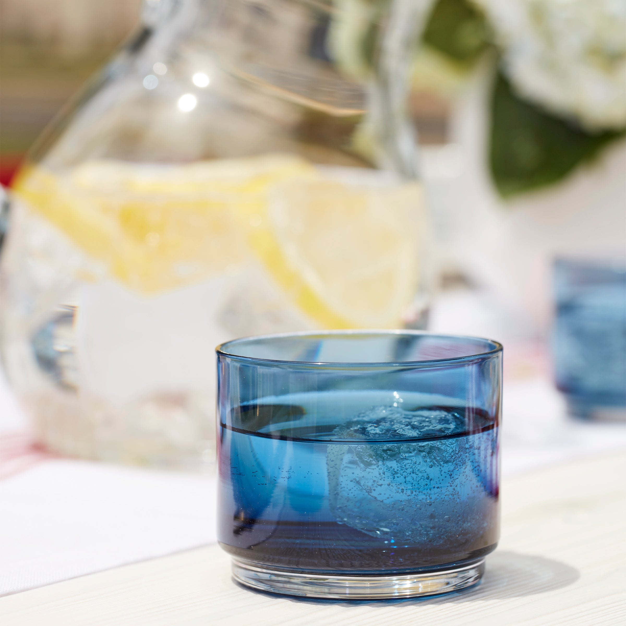 Tuscany Classics Stackable Blue Short Glasses - Set Of 4 - Image 3