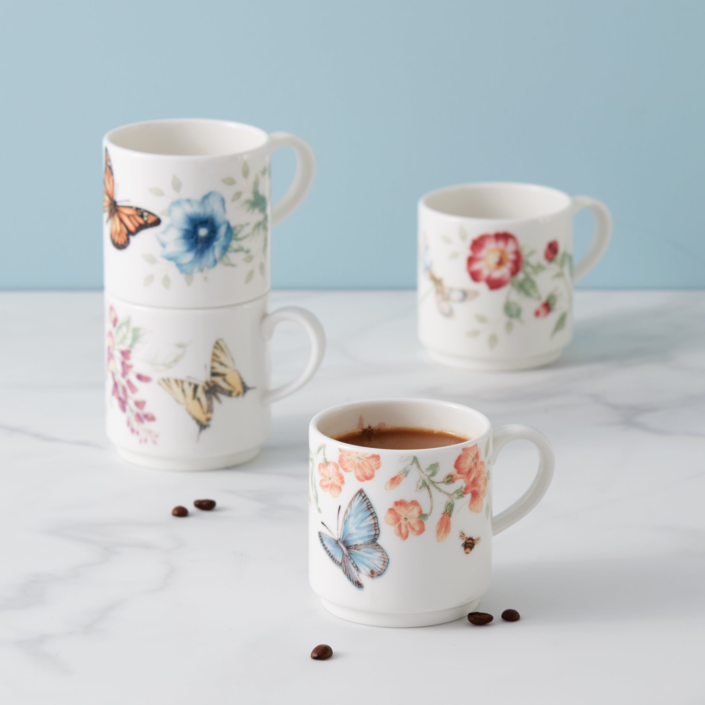 Butterfly Meadow Stacking Mugs - Set of 4 - Image 3