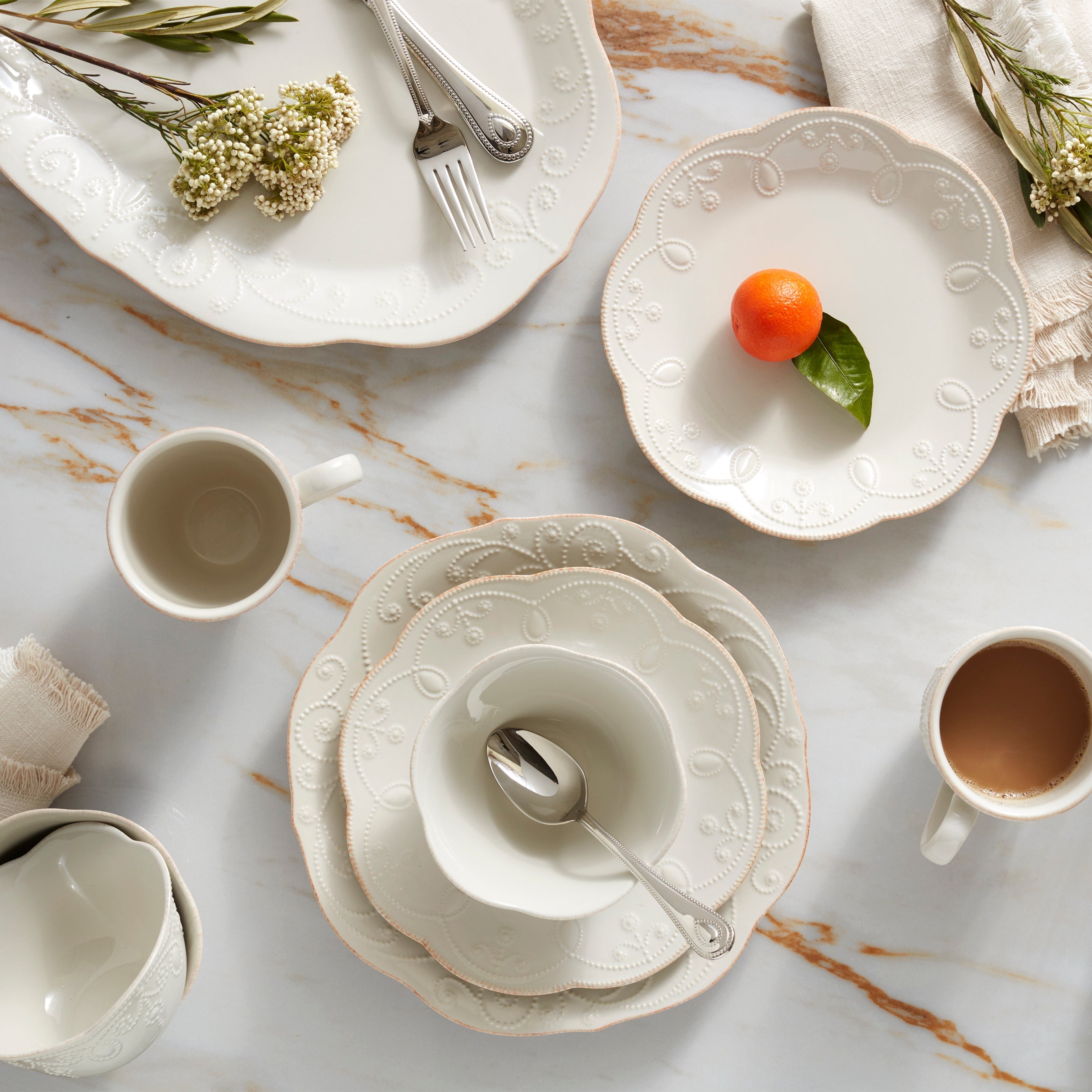 French Perle 12-Piece Dinnerware Set - Image 4