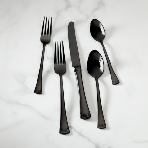 Portola Black Mirror 20 Piece Flatware Set