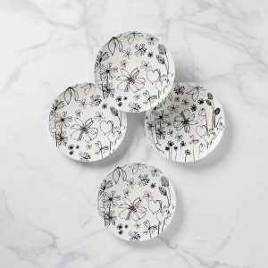 Garden Doodle Accent Plates - Set of 4