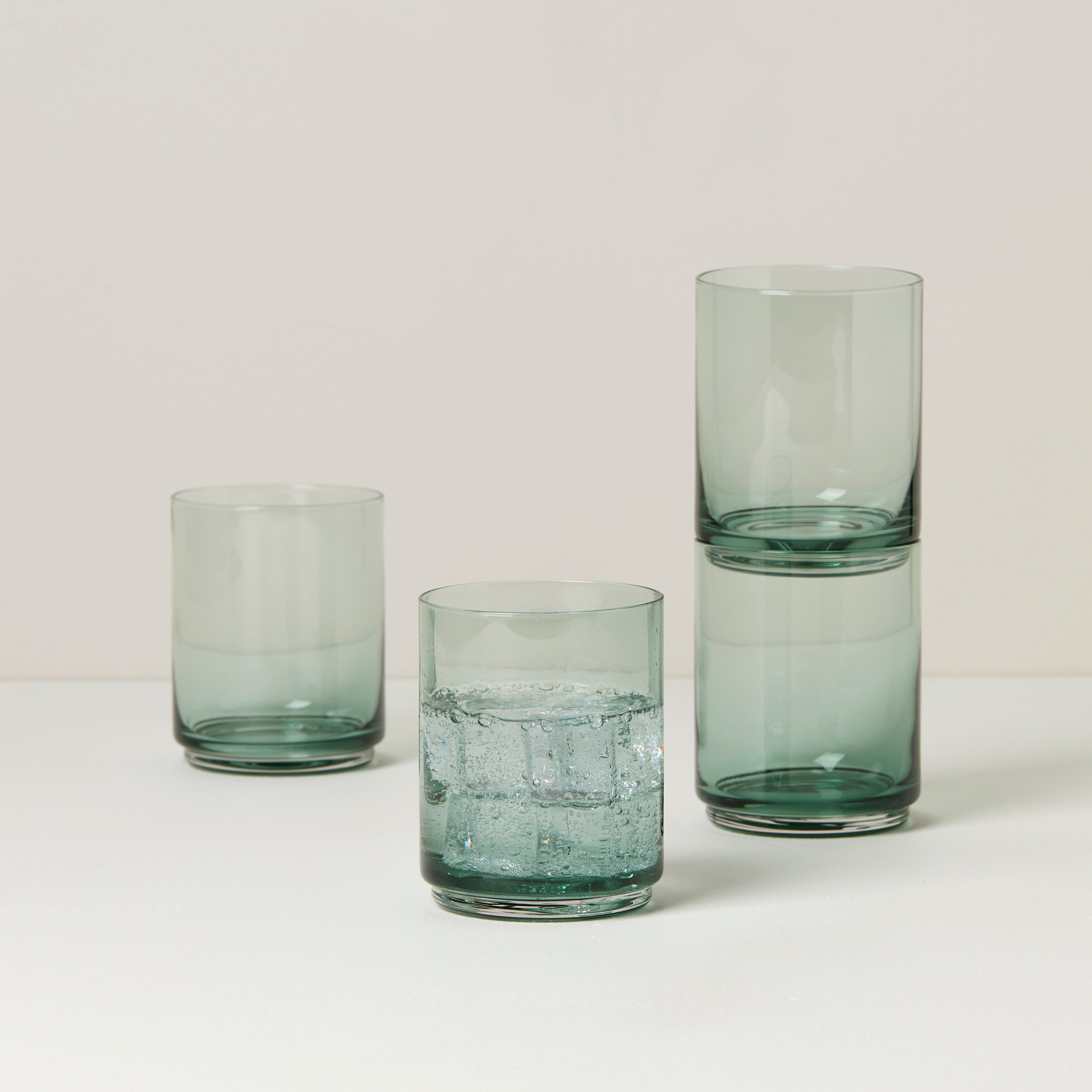 Tuscany Classics Stackable Green Tall Glasses - Set Of 4 - Image 2