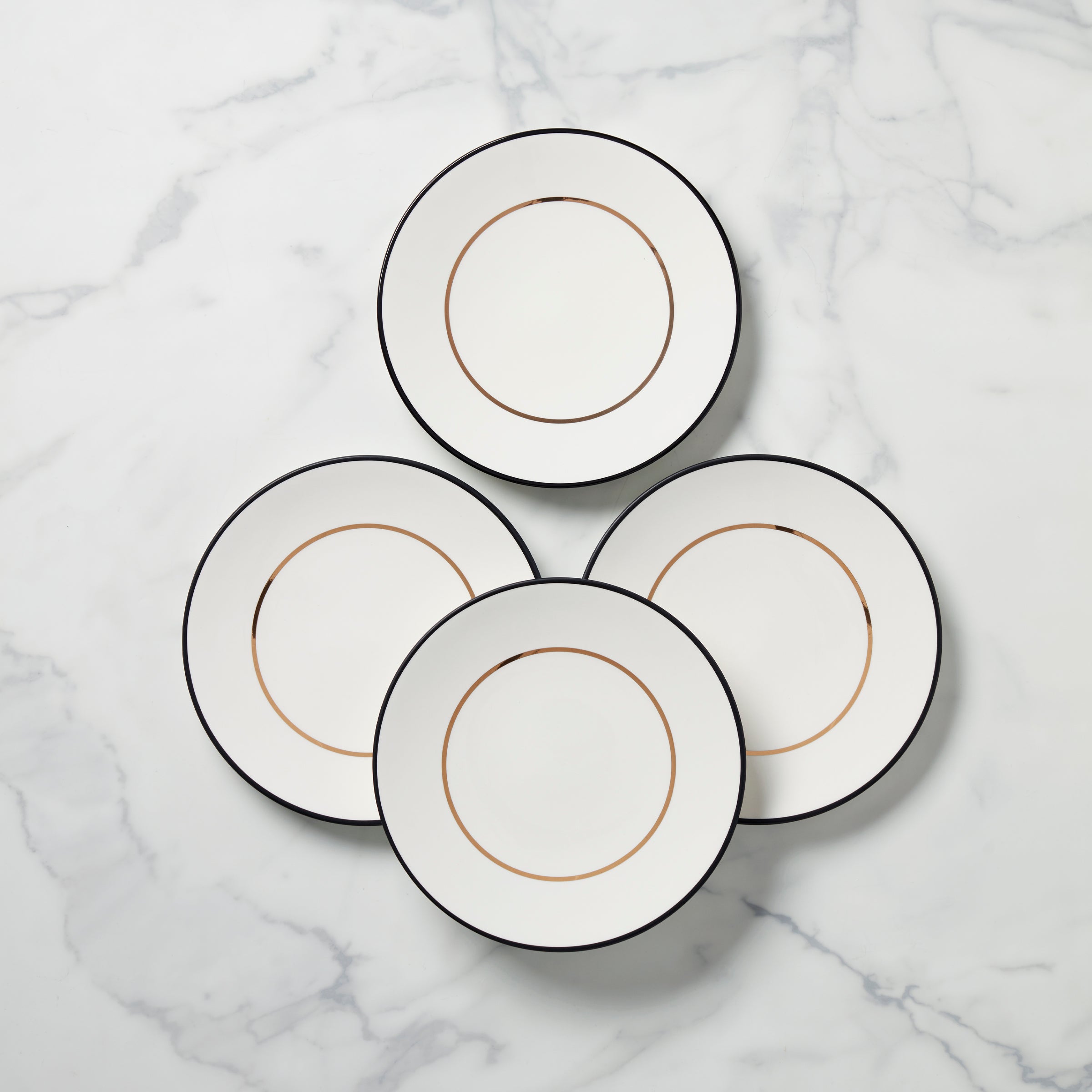 Make It Pop Accent Plates - Set of 4 - Black/Gold