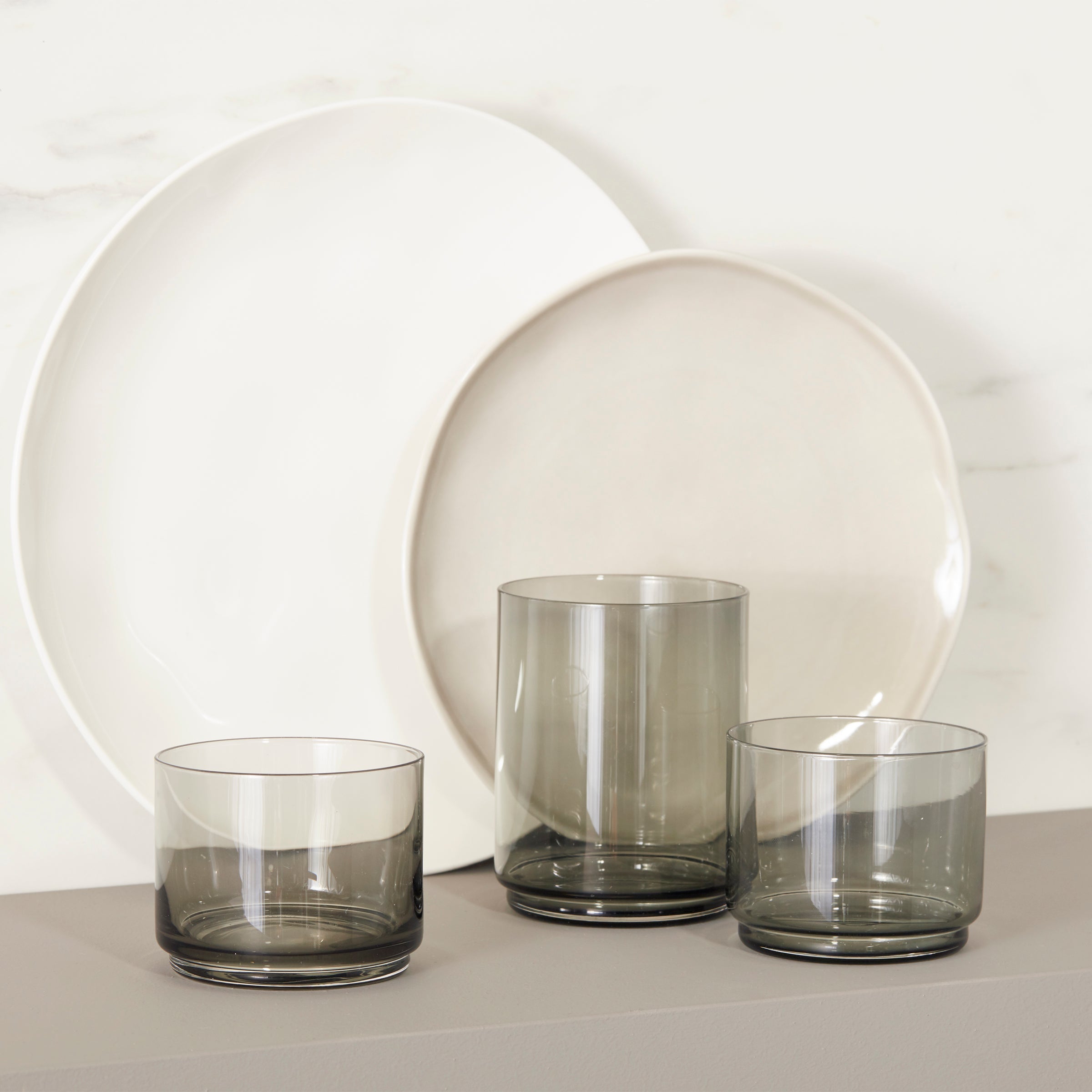 Bay Colors Grey 12-Piece Dinnerware Set - Image 2