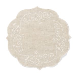 French Perle Linen Round Placemat