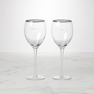 Cheers To US Sweet & Dry Wine Glasses - Set Of 2