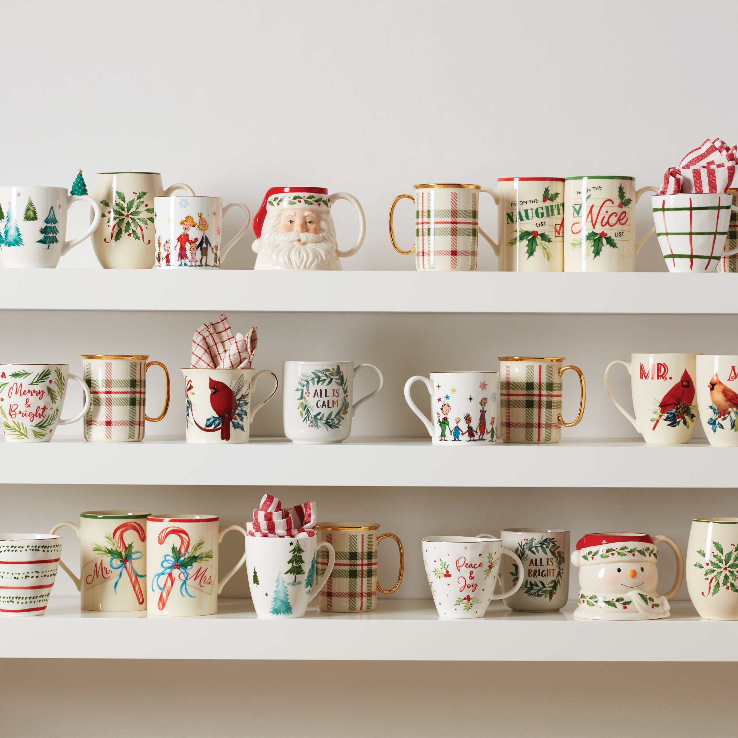 Holiday Plaid Mugs - Set of 4 - Image 3
