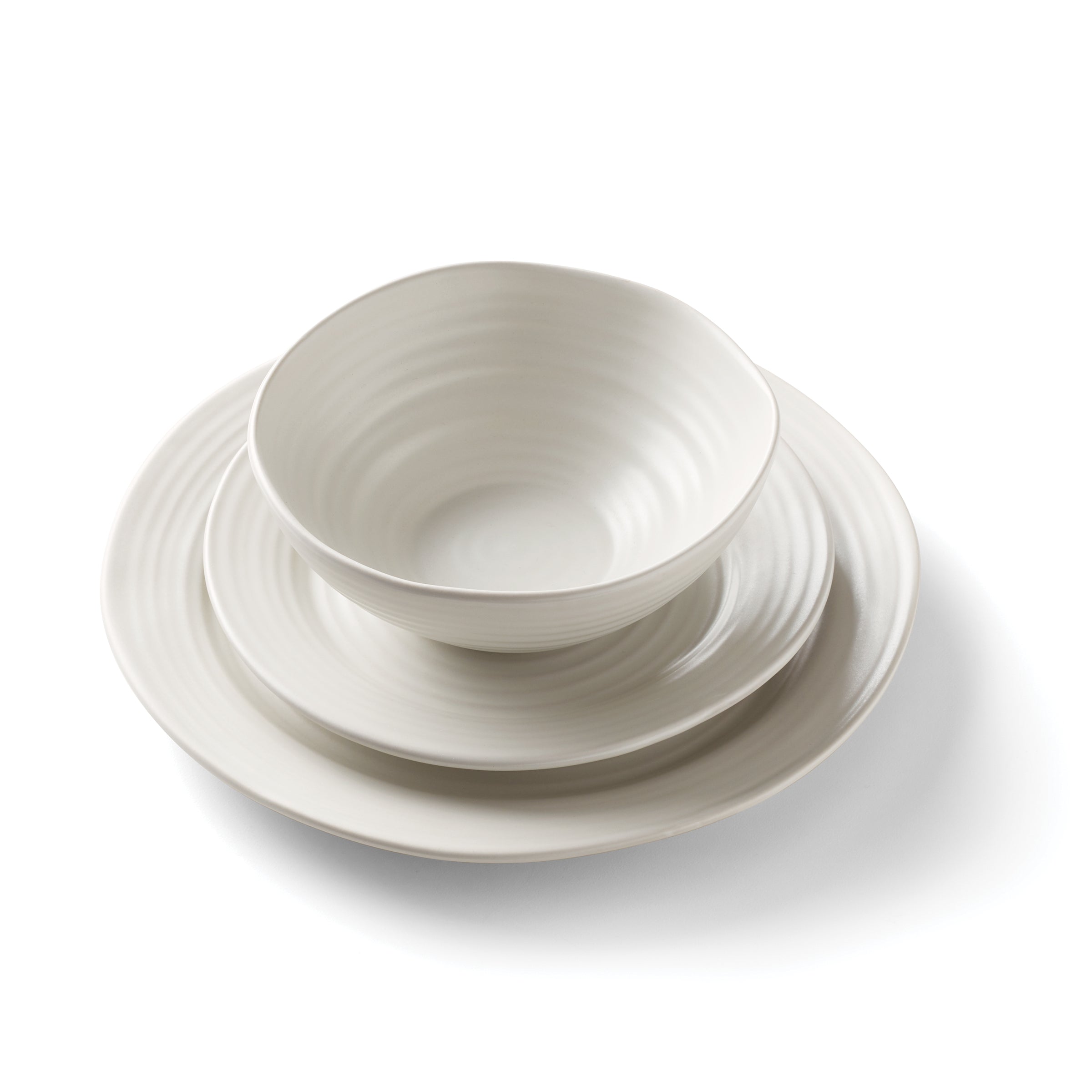Ridge White 12-Piece Dinnerware Set - Image 5