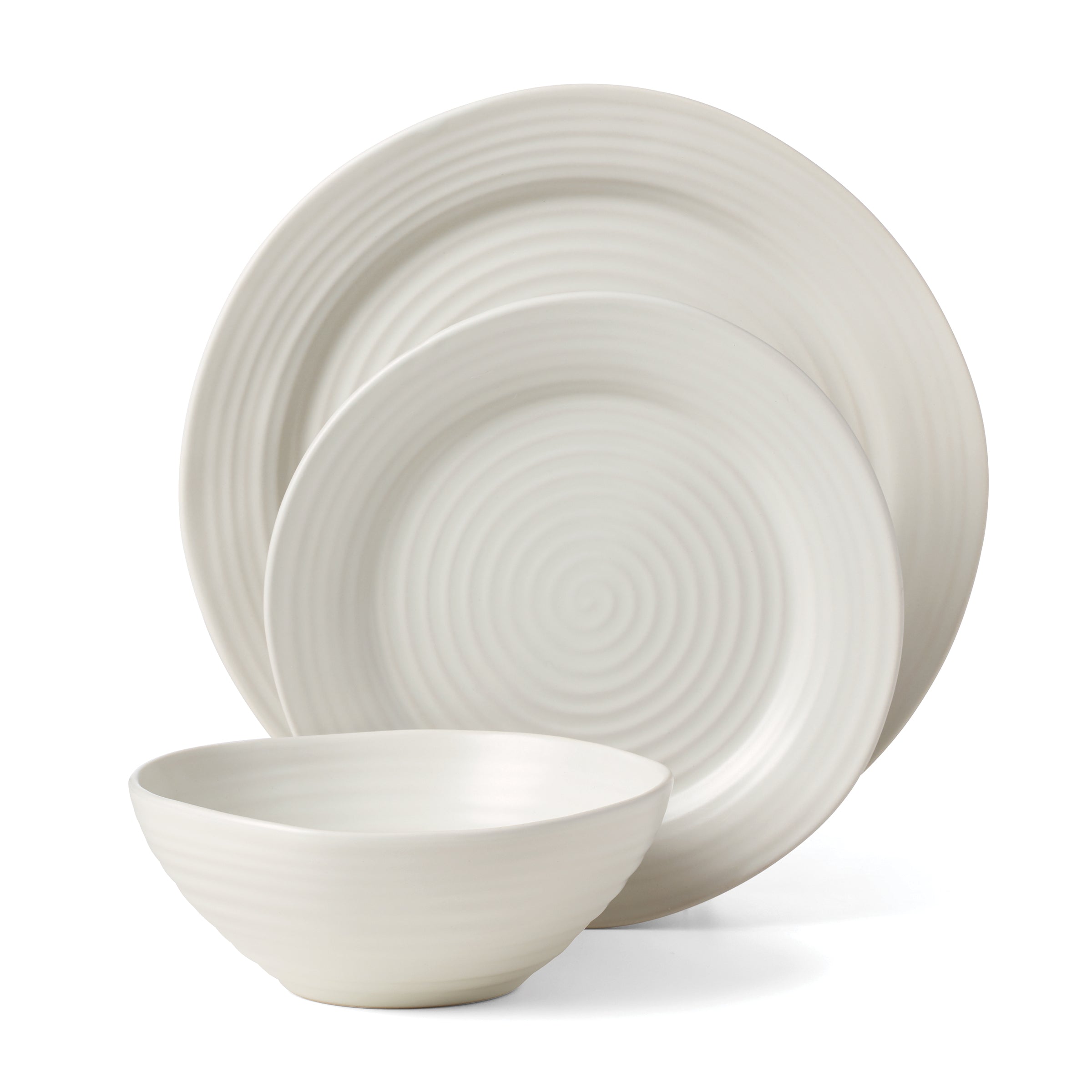 Ridge White 12-Piece Dinnerware Set - Image 4