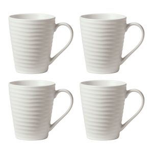 Ridge White Mugs - Set of 4