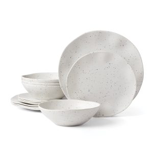 Terrazzo Melamine Cream 12-Piece Dinnerware Set
