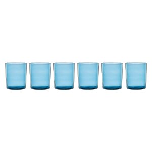 Stackable Blue Tall Glasses - Set Of 6