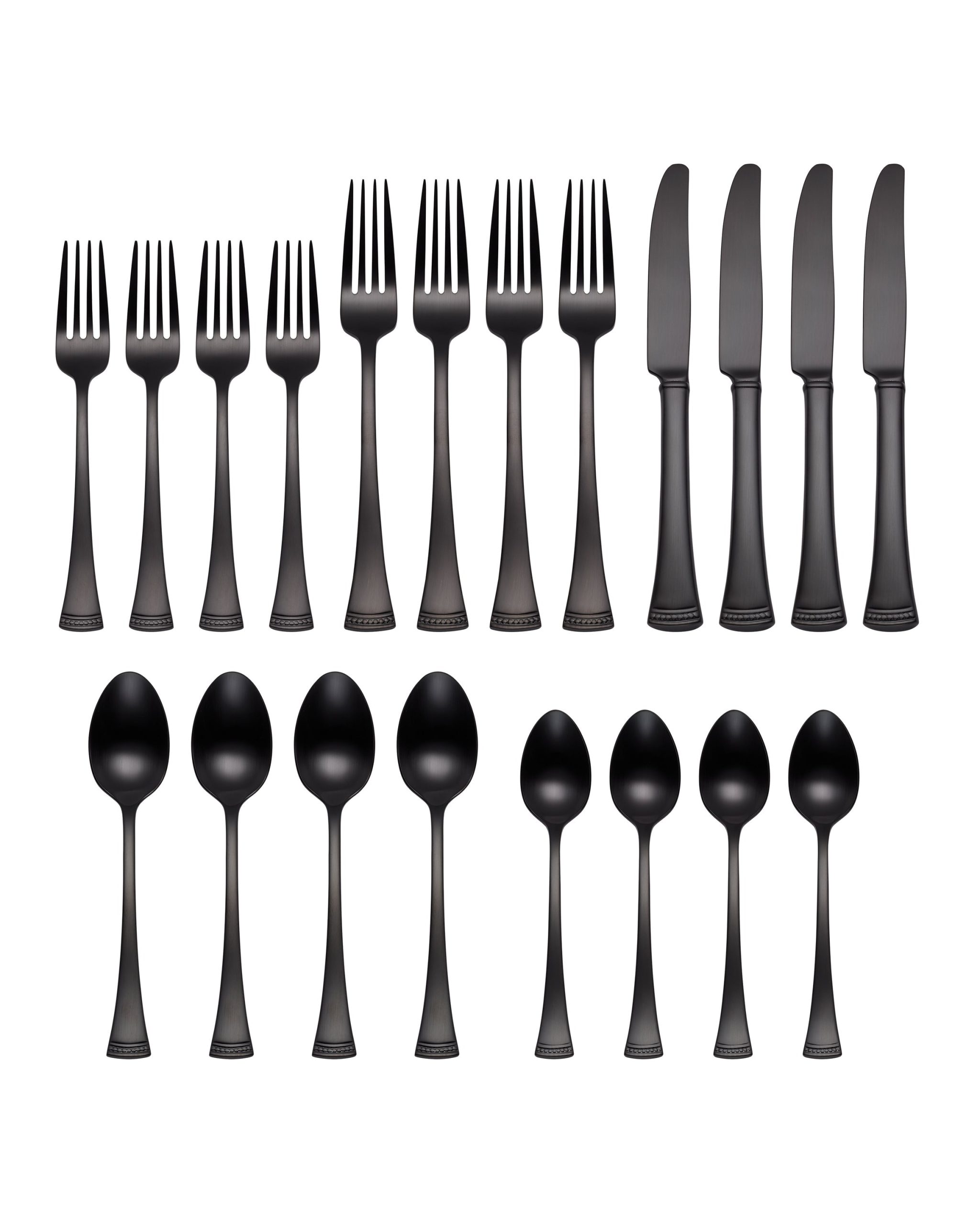 Portola Black Satin 20 Piece Flatware Set - Image 2