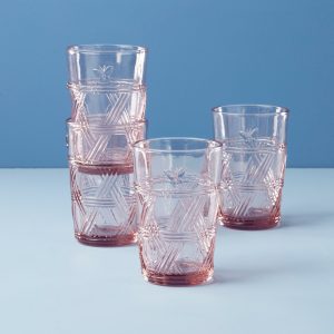 Butterfly Meadow Pink Tall Glasses - Set Of 4