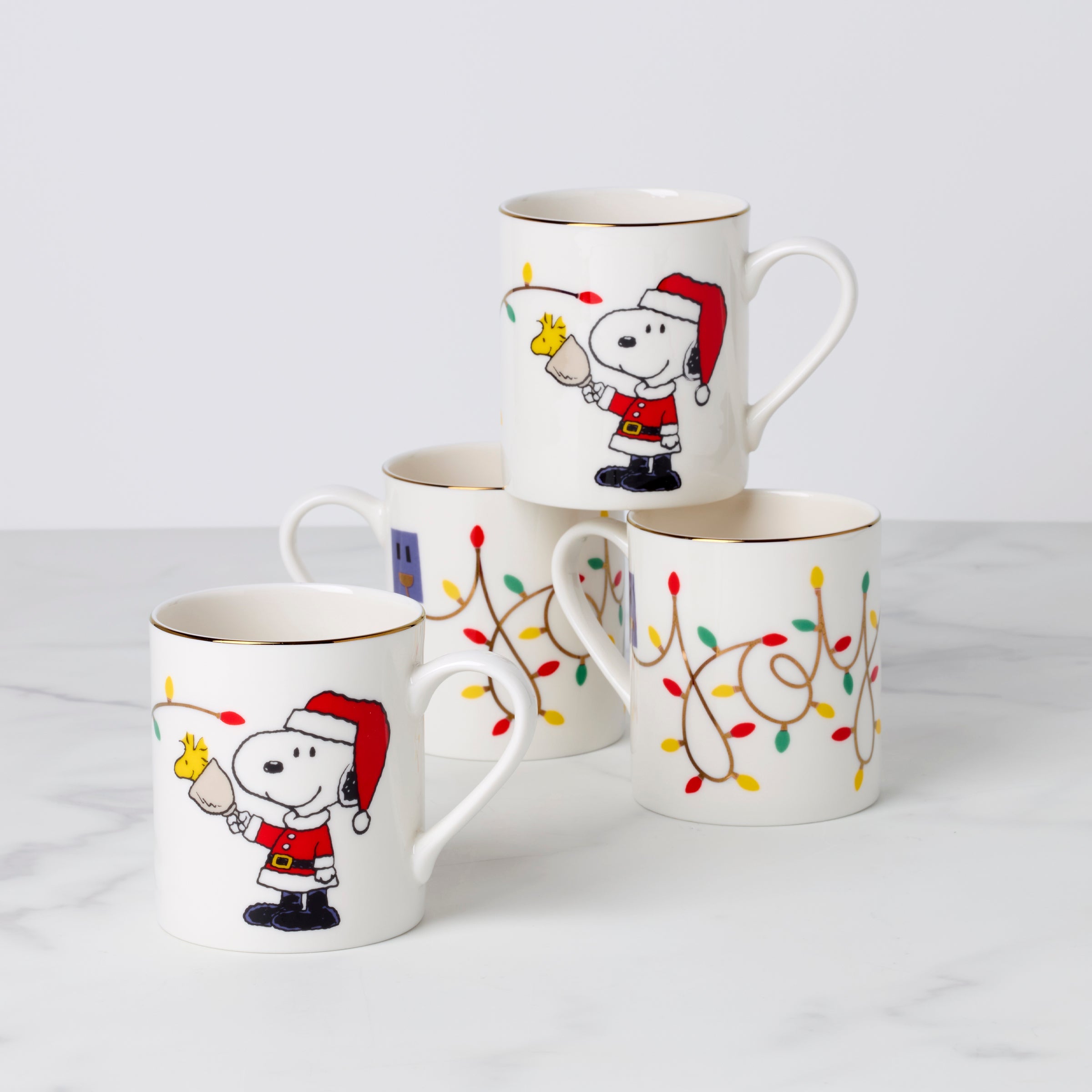 Snoopy Christmas Mugs - Set of 4 - Image 2