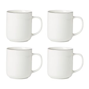24 Seven Black Rim Mugs - Set of 4