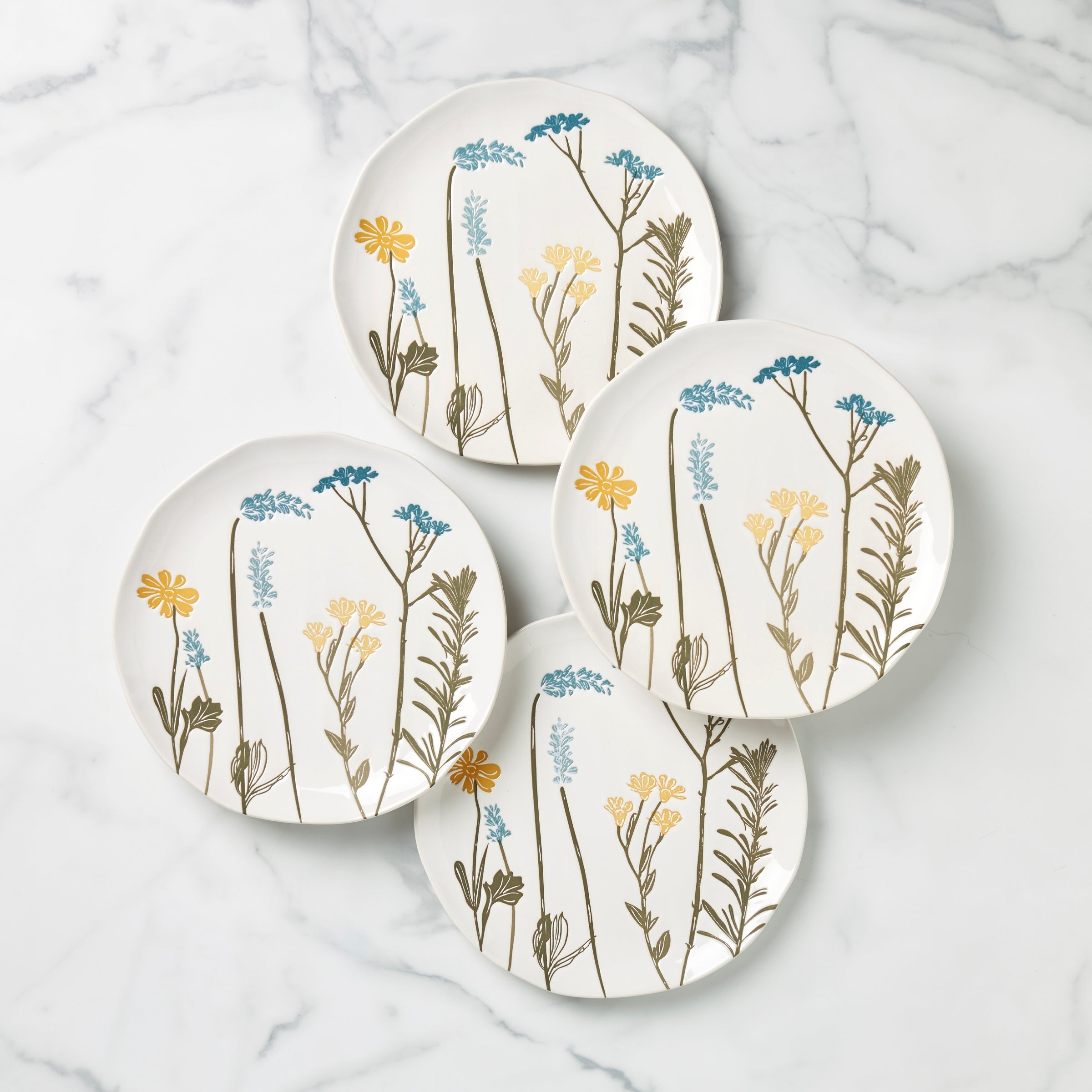 Wildflowers Accent Plates - Set of 4